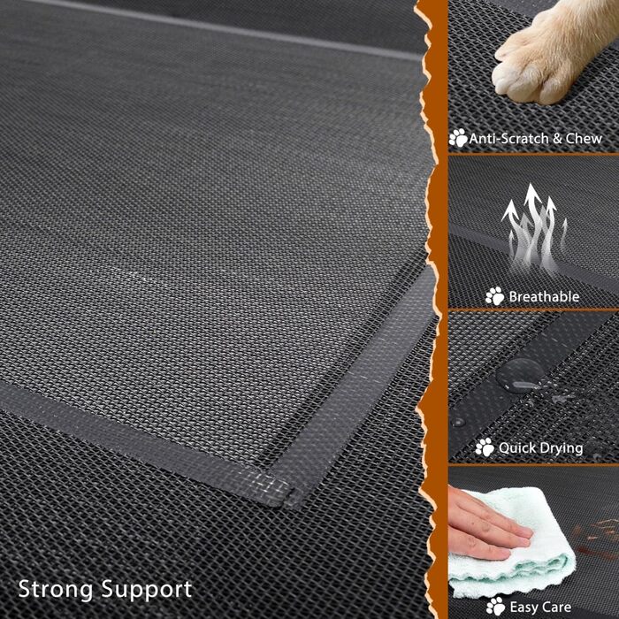 Зручне лежак для собак Nobleza Hundeliege Outdoor, M, 105x80x20 см, для відпочинку на вулиці, кемпінгу, чорного кольору