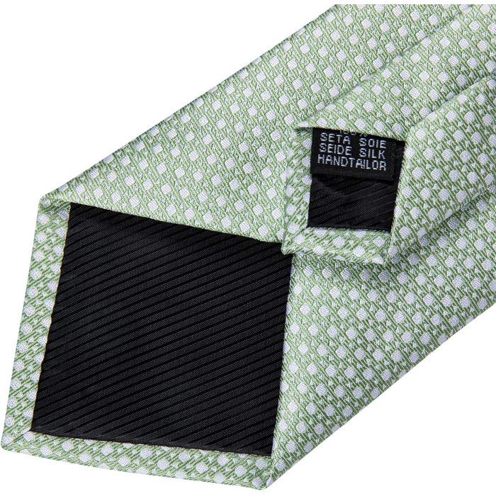 Набір краваток чоловічий DiBanGu з шовковим смугастим та клітинчастим візерунком, з кишеньковим хустинкою, краватковою блискавкою та запонками, для весілля та офіційних заходів, салатовий