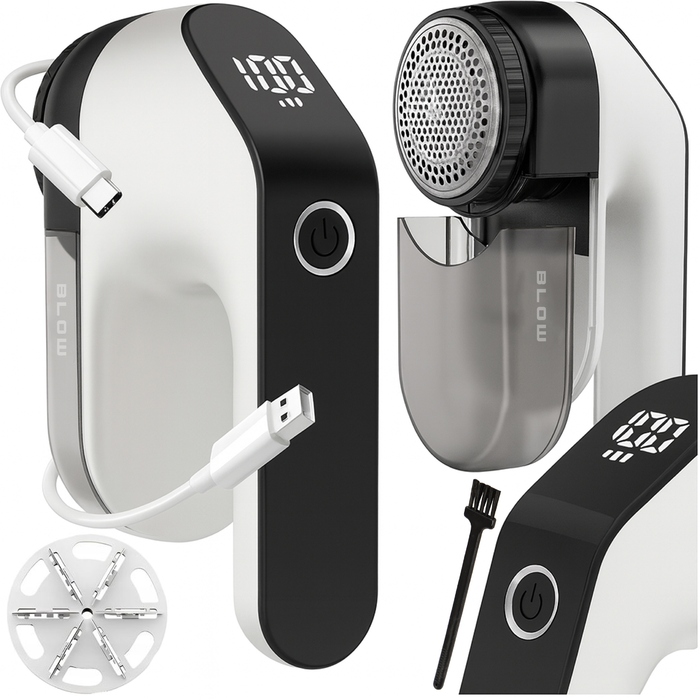 Сучасна машинка для видалення ковтунів: потужна голярка для одягу, светрів, диванів та оббивки (6 лез)