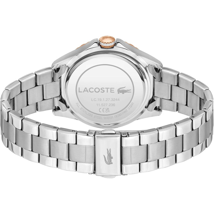 Жіночий годинник Lacoste Santorini з браслетом з нержавіючої сталі (срібло, карнація, чорне IP-покриття) - аналоговий кварцовий