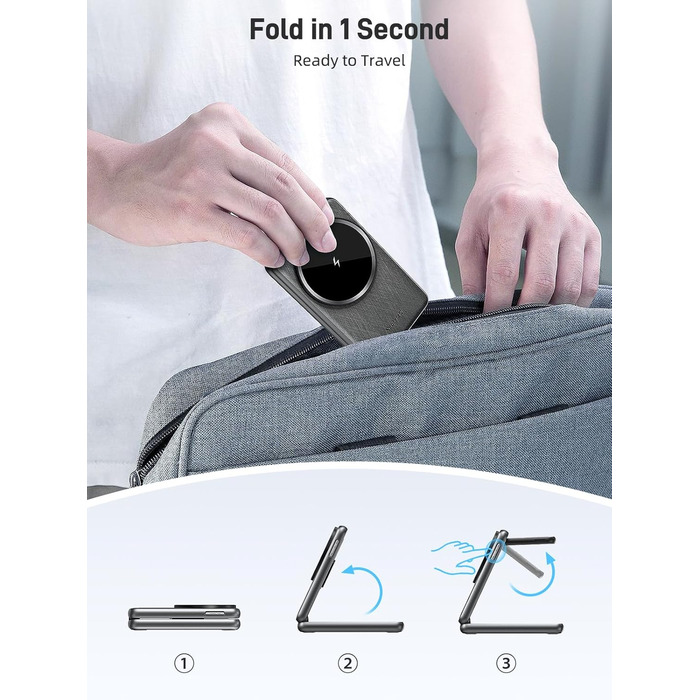 Зарядний пристрій 3-в-1 MagSafe для Samsung Galaxy S25 Ultra/S24 та Galaxy Watch Ultra/8/7/6 (Чорний)