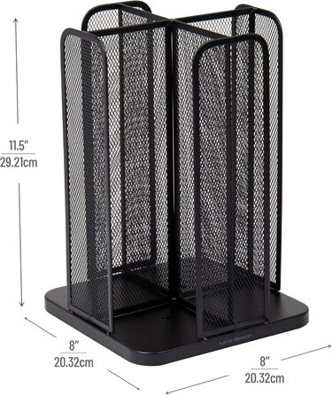 Mind Reader Network Collection, 4-Compartment Cup and Lid Dispenser, Countertop Organizer, Metal Mesh, 8