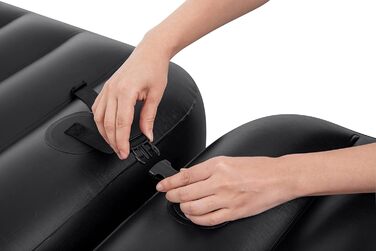 Надувний матрац Bestway TriTech Connect and Rest 3-в-1 | Міцний матеріал | Регульовані пряжки | 2 матраци в комплекті | Сірий колір | 188 x 99 x 25 см