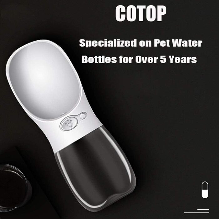 Водяна пляшка для собак на прогулянці, портативна, BPA-free, 350 мл, біла