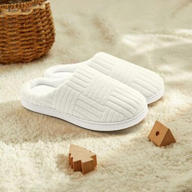 Зручні антиковзні домашні тапочки з Memory Foam з бавовни для жінок (40/41 EU, білі)