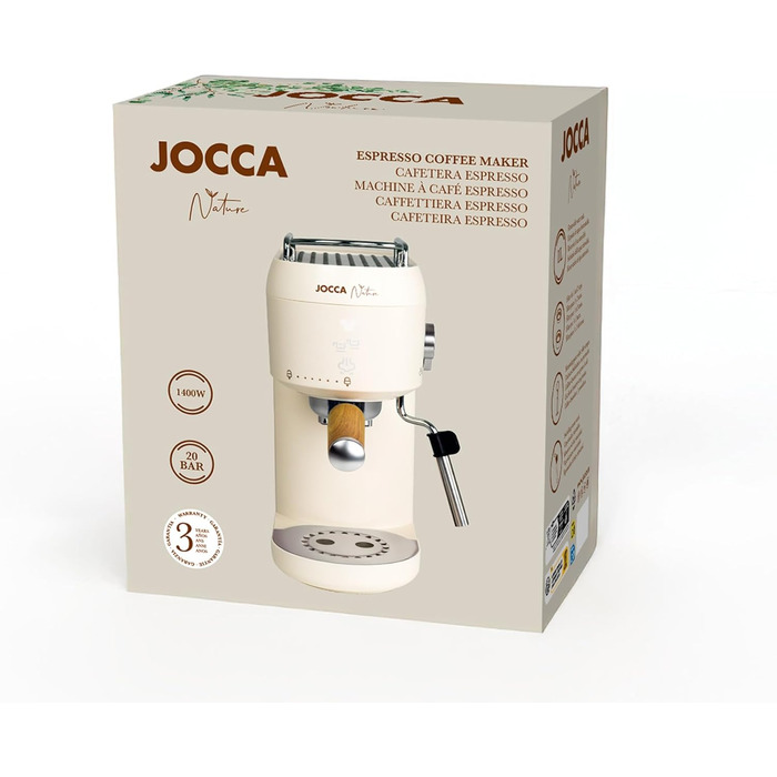 Еспресо-машина Jocca Retro - 15 bar, об'єм резервуару 1.7 л, білий колір
