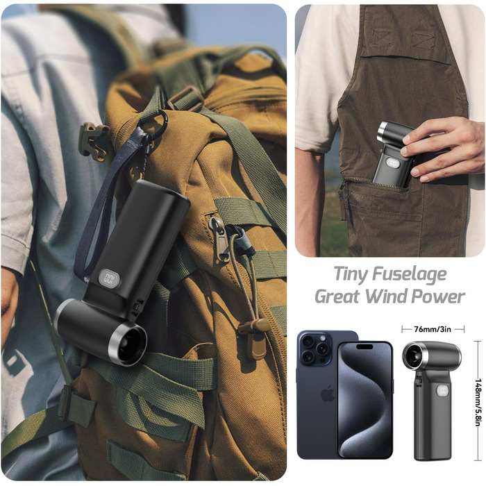 Електричний пилосос для повітряного продування, пилоочисник для авто, ноутбуків та клавіатур (130 000 об/хв, 8000 mAh)