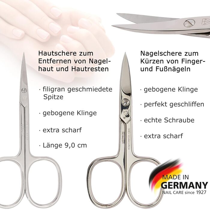 Набір манікюру 5-ти предметний 'Anzio III' від DREI SCHWERTER - Німецька якість | Елегантний чорний футляр з натуральної шкіри | В комплекті: ножиці для нігтів, ножиці для кутикули, пінцет, алмазна пилка для нігтів, засіб для очищення нігтів