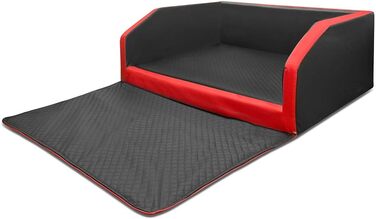 Преміум ліжко для собак Mayaadi-Home - 100 x 70 x 38 см | З захисною накидкою, з штучної шкіри | Автомобільне ліжко для собак, ліжко в багажник | Чорно-біле Travel Duo, розмір M