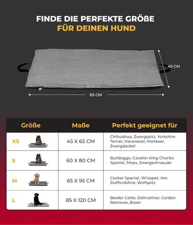 Килимок для собак HS-Hundebett® 45x65 см - Зручний вологостійкий килимок для відпочинку вдома та на вулиці, антрацит, Made in Germany