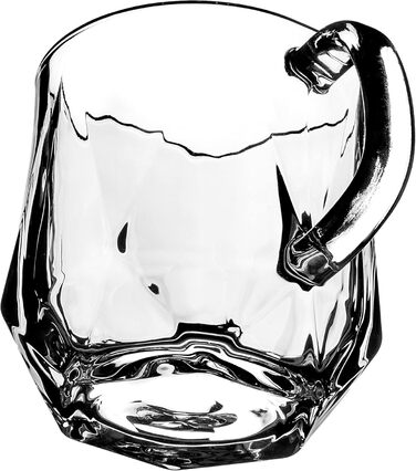 Набір склянок KADAX Frida 300мл (4 шт) для чаю, кави та води: скляні чашки з ручкою, товсте скло