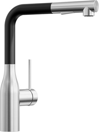 Кран кухонний висувний CECIPA, 360° поворотний, чорний, з витяжним виливом, міцний, без витоків, проста установка, з домішувачем для раковини (щіткова поверхня & чорний колір)