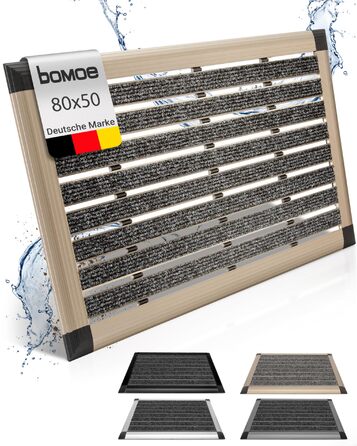 Придверний килимок для вулиці AluGant з алюмінію, 50x80 см, колір шампань золото — міцний скребок для взуття