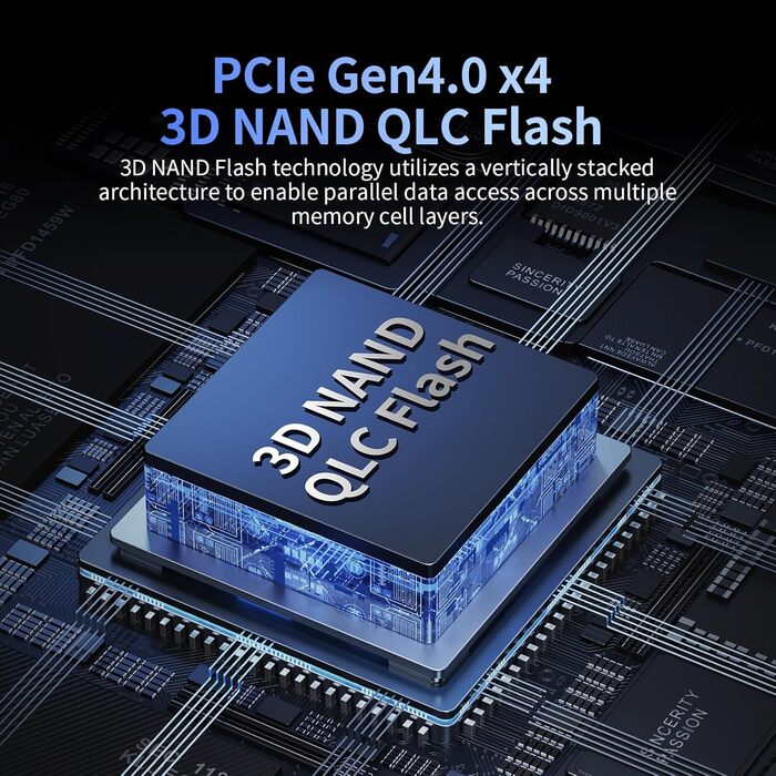 SSD NVMe M.2 PCIe Gen4 4TB з радіатором для PS5, ноутбука та ПК. Швидкість до 7400 МБ/с, 3D NAND TLC. Внутрішній SSD накопичувач