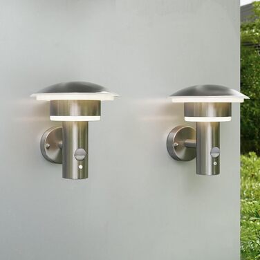 LED вуличне освітлення з датчиком руху та світла NBHANYUAN, IP44, SUS316, 1000LM, 9W, 2 шт.