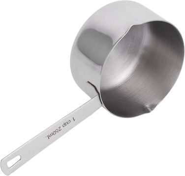 FBHappiness Stainless Steel 304 Measuring Cup, Metal Measuring Spoons, Baking Measuring Spoons with Scale, Cake Measuring Spoons for Kitchen, Household Scale (Size: 1/3 Cup 80 ml) (1 Cup 250 ml)
