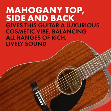 Акустична гітара Fender CD-60S Dreadnought з палісандровою накладкою, махагоні, натуральний колір, повний розмір, 970110022. Безкоштовні онлайн-уроки в комплекті