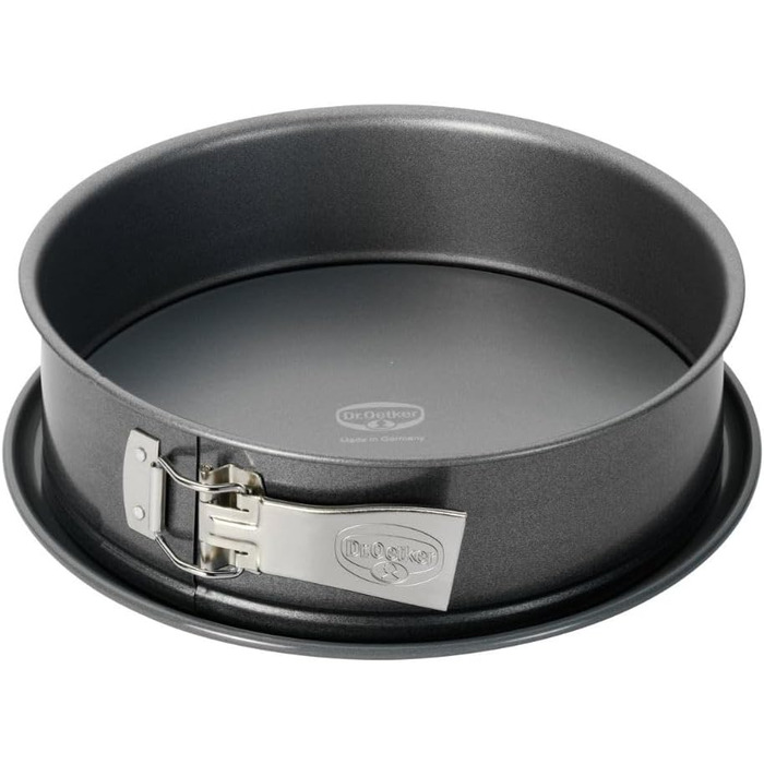 Dr. Oetker Springform, Ø 28 cm, leak-proof cake pan, round steel baking pan with ceramic-reinforced non-stick coating (Color: gray), Quantity: 1 piece