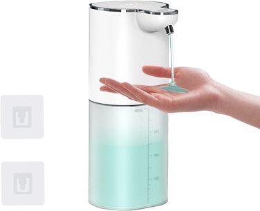 Автоматичний дозатор мила 400 мл з кріпленням на стіну, 4 рівня, IPX5, електричний, для кухні та ванної кімнати, білий