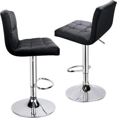 Барний стілець Leader Accessories (2 шт) - регульована висота 62-83 см, обтягнутий штучною шкірою, поворотний на 360°