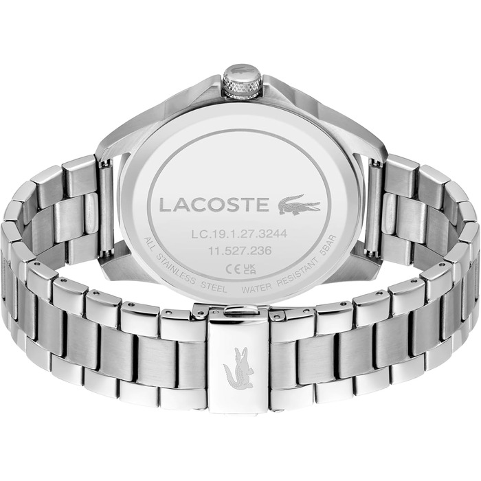 Годинник Lacoste LE Croc чоловічий кварцовий сріблястий/золотистий/чорний браслет з нержавіючої сталі