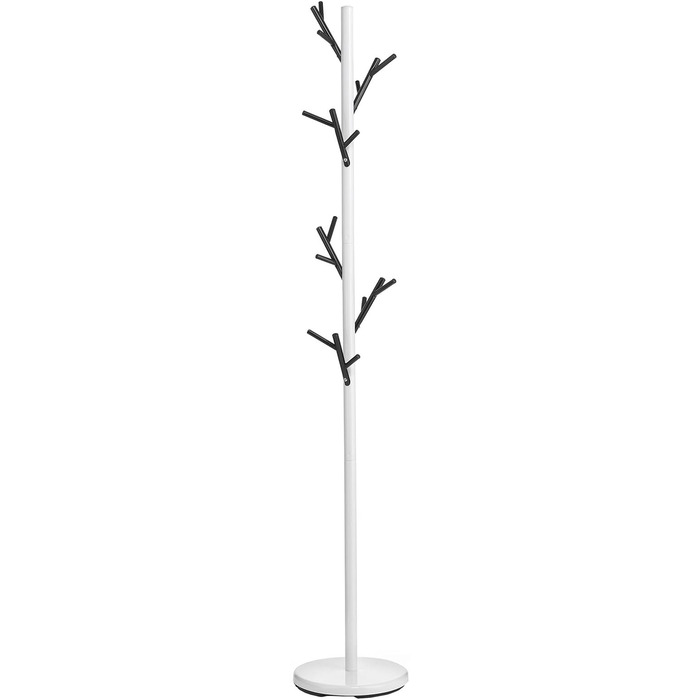 IDIMEX Clothes Rack ZENO made of metal, coat rack in green painted finish, jacket stand with 6 practical hooks (White/Black)