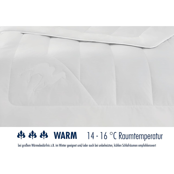 Irisette Kamel Warm Duo Winter Blanket - Made in Germany - Duo duvet made of camel hair for winter, 135 x 200 cm, white, Öko-Tex certified 135x200 cm Duo Single