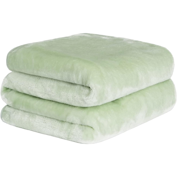 Плед DREAMSCENE з штучного хутра, флісу, м'який, теплий, великий, для ліжка (125 x 150 см, світло-зелений)