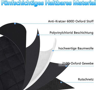 Захист для багажника автомобіля Alfheim для собак - водовідштовхуючий килимок, стійкий до розривів, з боковим захистом, срібного кольору