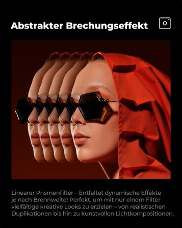 Фільтр K&F CONCEPT 77mm Mirage Pentaprism з оптичного скла, Nano-B серія | Ефект призма для об'єктива камери