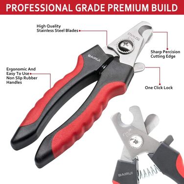 Професійний кусачки для нігтів собак та котів з пилочкою (червоний)