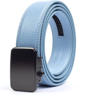 Чоловічий шкіряний ремінь Joseph Elliott з регулюванням на пряжці, гольф, Hunter Green, Gebürsteter Stahl (Carolina Blue, Black)