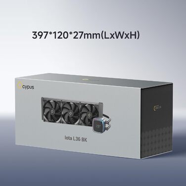 Iota L36 BK AIO: Рідинне охолодження ПК з цифровим дисплеєм, 360мм, для AMD AM4/AM5 та Intel LGA 115X/1200/1700/1851