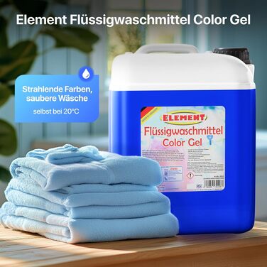 Рідкий пральний засіб Element Color Gel для кольорових речей, без запаху, 10 л (200 прань)