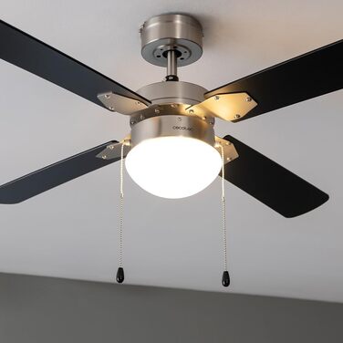 Стеляний вентилятор Cecotec EnergySilence Aero 450 IronBlack з підсвічуванням, 50W, діаметр 106 см, 3 швидкості, 4 лопаті, режим Зима/Літо