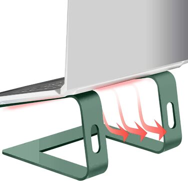 Підставка для ноутбука Orionstar, ергономічна, алюмінієва, з вентиляцією, сумісна з MacBook, Samsung, 10-15.6 дюймів, сіра (зелена)