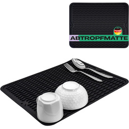 Килимок для посуду Netrox Silikon великий та малий - харчовий, легко миється, неслизький та термостійкий до 230°C - підставка для посуду, сушарка для посуду, килимок на кухонну мийку 40x30 см