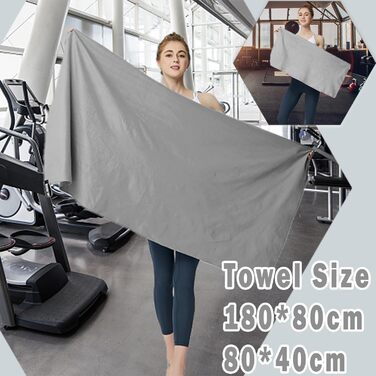 Рушники з мікрофібри для пляжу, сауни, фітнесу та йоги (2 шт. 180x80см + 80x40см)