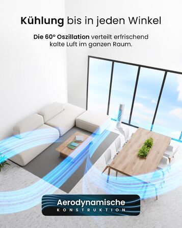 Турбовентилятор Pro Breeze з пультом керування, 76 см, коливання 65°, таймер, 3 швидкості – потужний та енергоефективний, тихий вентилятор для спальні та офісу, білий