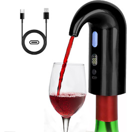 Electric Wine Aerator Dispenser, Electric Smart Decanter with Rechargeable USB Port, Electric Wine Decanter and Wine Dispenser Pourer, Wine Gift for Mother and Wife (Black01)