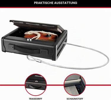 Компактний сейф Master Lock P005CEURBLKHRO з кодовим замком та сталевим тросом, середній розмір (Medium) для цінностей та документів