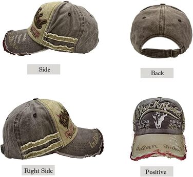 Кепка бейсболка Vintage Baumwolle з бавовни, випрасувана джинсова кепка з витертими краями, стильна кепка-тракер з вишивкою, класична спортивна кепка, кепка в стилі хіп-хоп, регульованого розміру для чоловіків та жінок, колір: хакі
