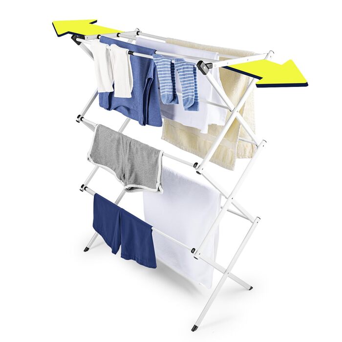 Сушарка для білизни EASYmaxx Wandwäschetrockner 400 - настінна, розтягувана, 80x40x10.5 см, 4 м довжини сушіння. Підходить для внутрішнього та зовнішнього використання.