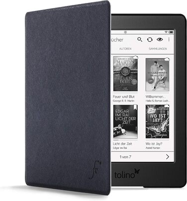 Чохол для Tolino (2019) Roségold: тонкий, легкий, з авто-функцією сну/пробудження, Marineblau