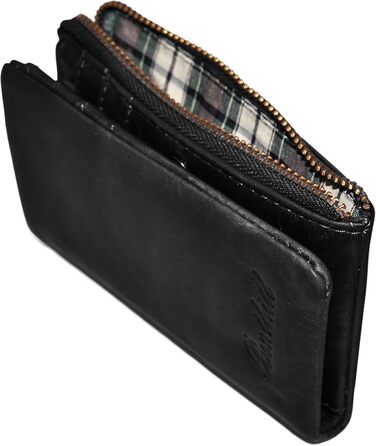 Benthill Small Wallet Genuine Leather - Women's Wallet with RFID Protection - 6 Card Slots - Slim Wallet including Gift Box, Color: Black