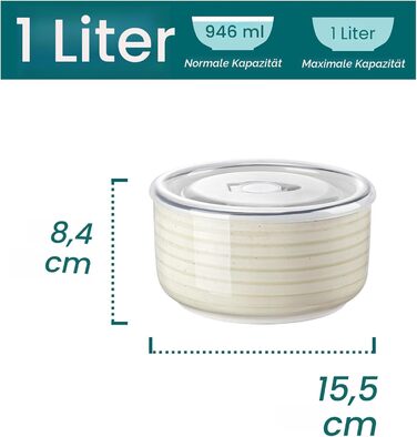 Набір керамічних супових та сервірувальних мисок Vancasso Bonbon з кришкою (4 шт.), бежевий