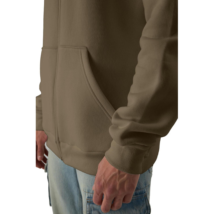 Світшот з капюшоном Smith & Soo для чоловіків – спортивна куртка, толстовка з блискавкою, бавовняна суміш (M, Stone-zip)