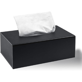 NIXRET Cosmetic Tissue Box 25 * 13 * 9 cm Acrylic Tissue Dispenser, Tissue Box with Magnetic Cover for Dining Room, Bathroom, Bedroom, Car, Office, Matte Black