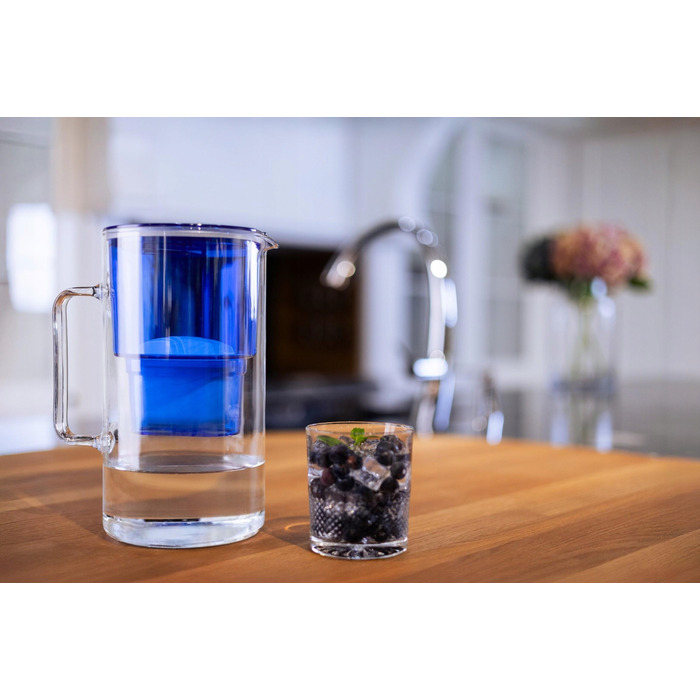Скляний фільтр-кувшин Wessper D2 BOROSILICATE 3л, синій + 7 фільтрів