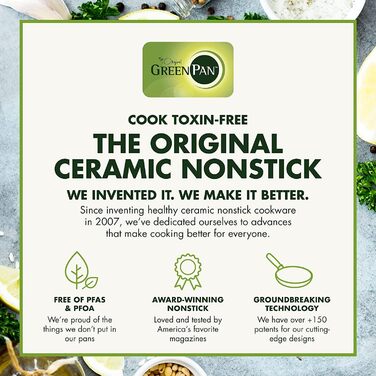 GreenPan Mayflower Pro Harteloxierte Keramische Antihaftbeschichtung, 13-Piece Cookware Set with Ceramic Non-Stick Coating, Vintage Wooden Handle, PFAS-Free, Induction-Suitable, Anthracite Gray Cookware Set 13-Piece